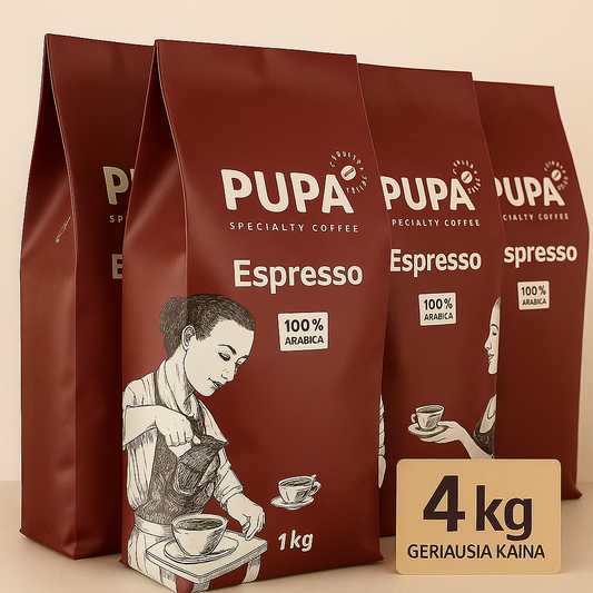 PUPA Espresso Kavos Pupelės - 4 KG